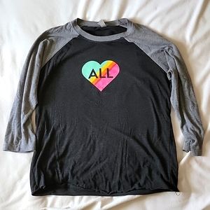 "Love Conquers All" Raglan Tee